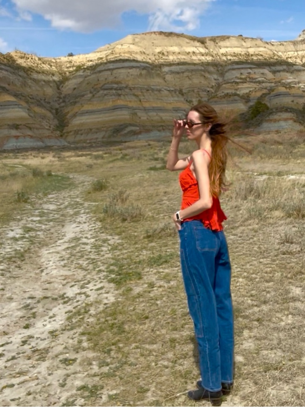 Bright Red Ruffled Tank Top - Picture 3 of 5